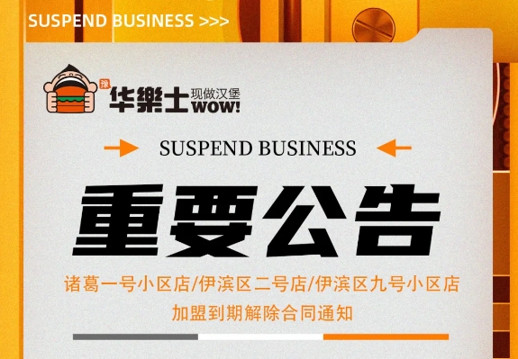 （諸葛一號(hào)小區(qū)店，伊濱區(qū)二號(hào)小區(qū)店，伊濱區(qū)九號(hào)小區(qū)店)加盟到期解除合同通知